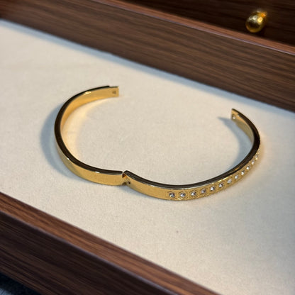 Honeycomb Inset Bangle (Thin Wrist)
