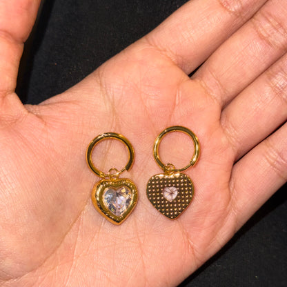(Last Piece) Sabrina Crystal Heart Hoops