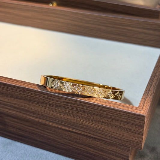 Flora Inset Bangle (Thin Wrist)