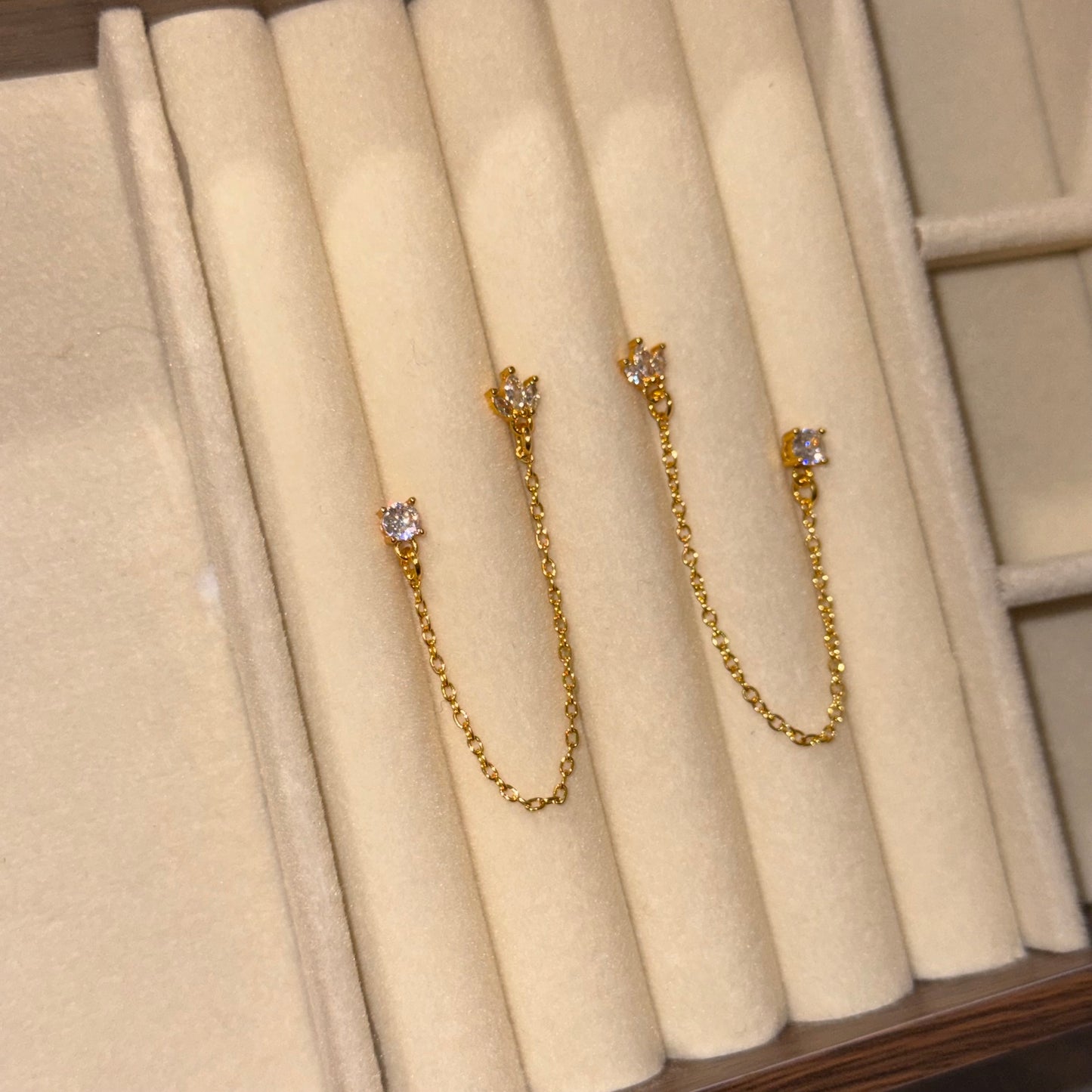 Tiara Double-Piercing Studs