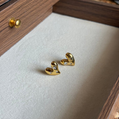 Studded Whimsy Heart Studs