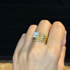 Multi-Band Princess Solitaire Ring HOUSE OF LAILA