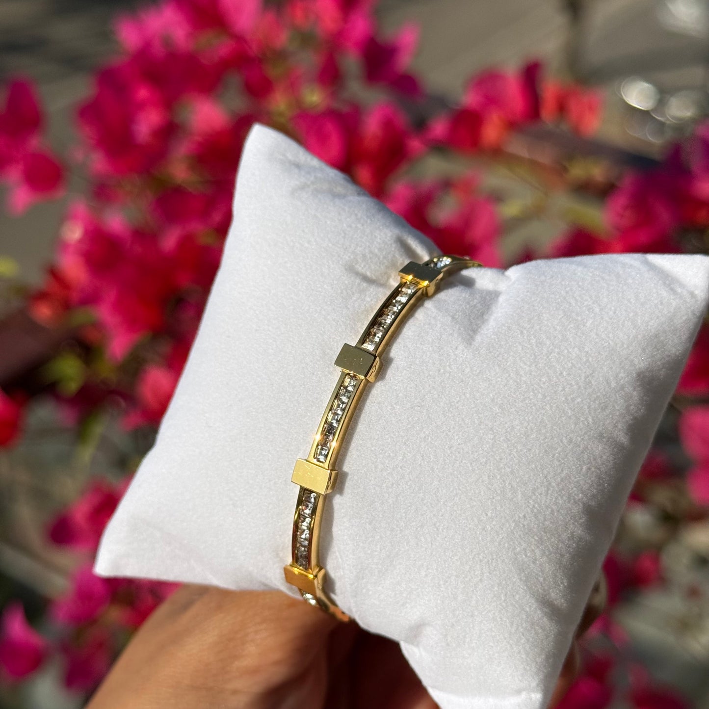 Geometric Pavé Bangle