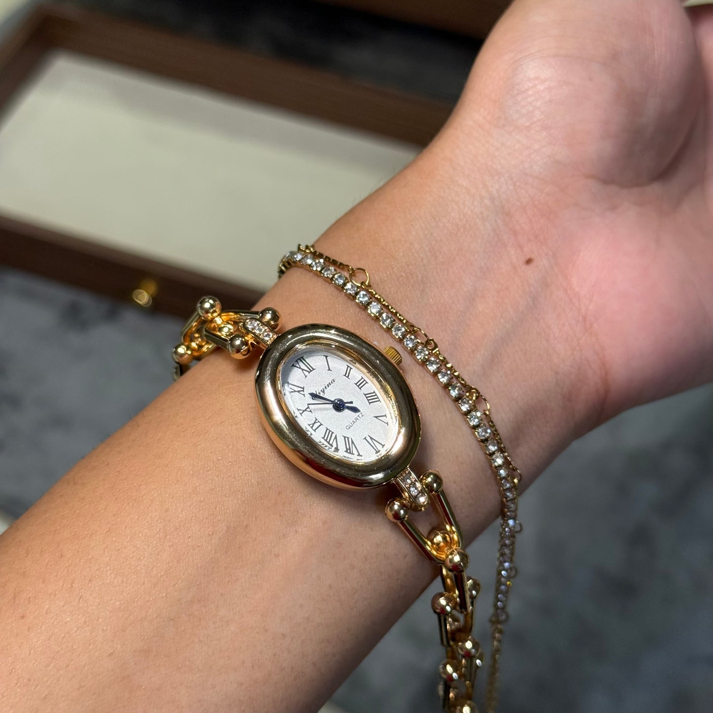 Verona Oval Watch (Random Color Box Included)