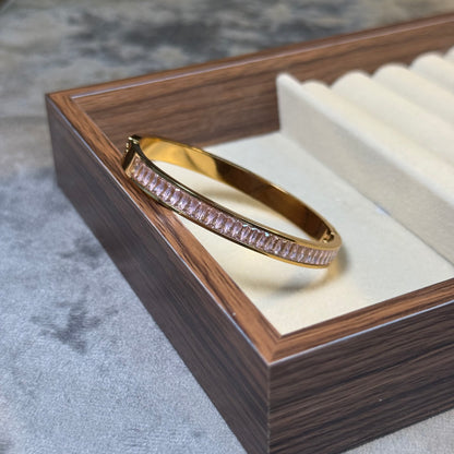 Blush Pink Line Bangle (Thin Wrist)