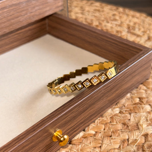 Mosaic Tilt Bangle (Thin Wrist)