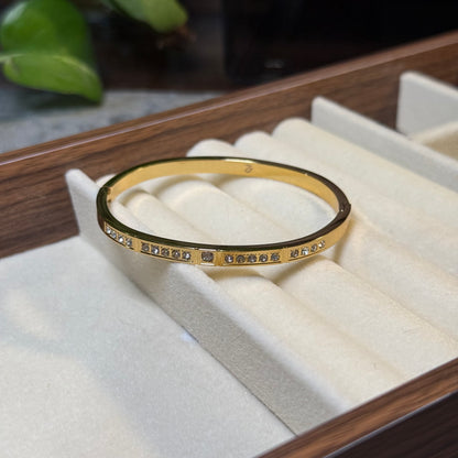 Symphony Rectangle Line Bangle (Thin Wrist)