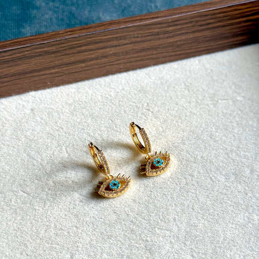 Evil-Eye Dangle Hoops