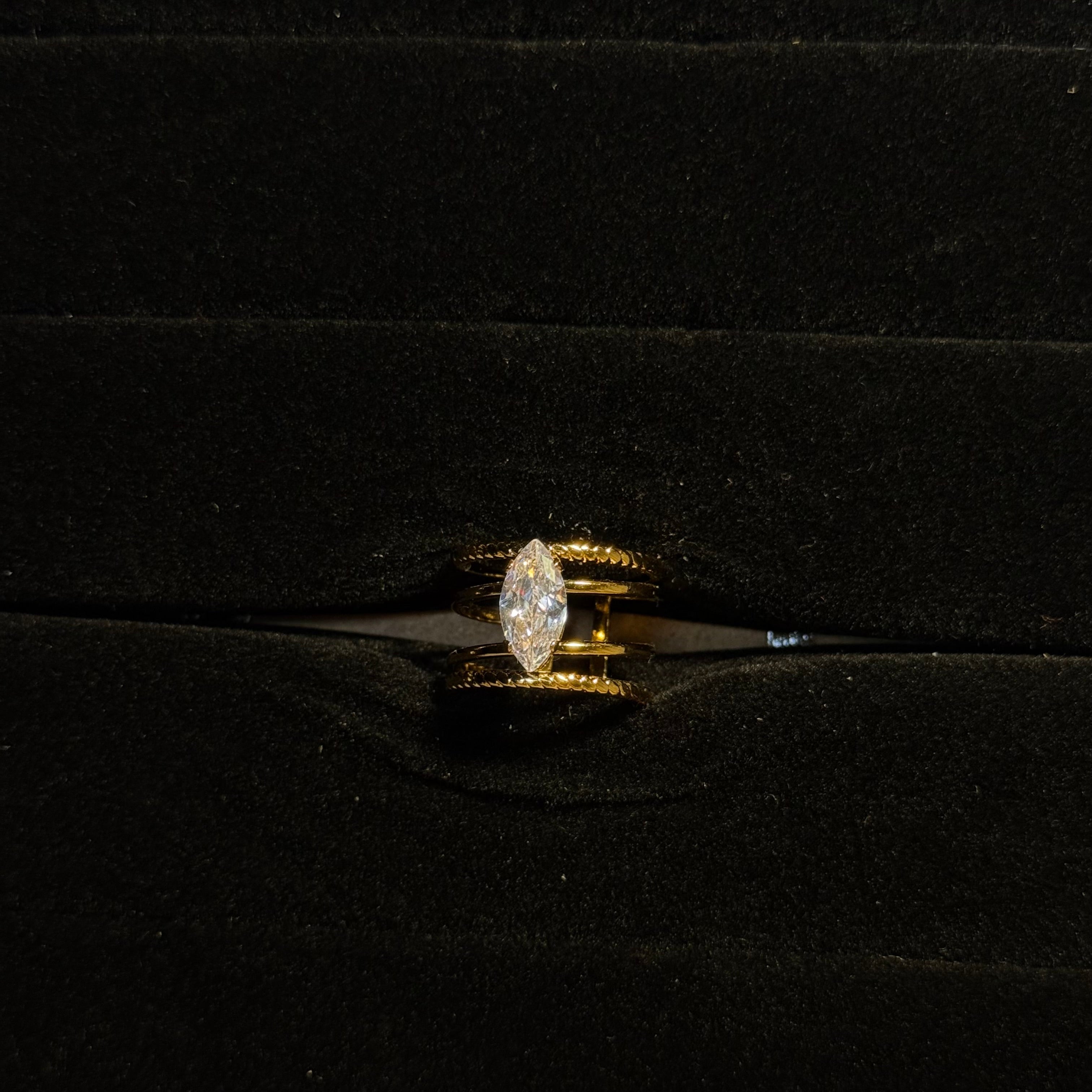 Multi-Band Marquise Solitaire Ring HOUSE OF LAILA