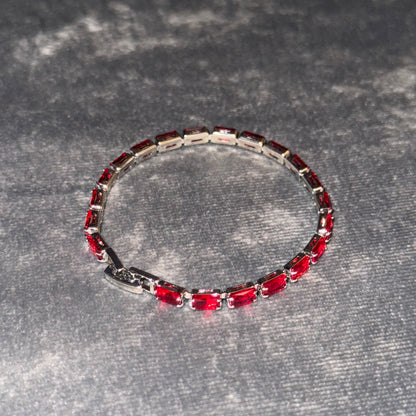 Crimson Horizon Baguette Tennis Bracelet