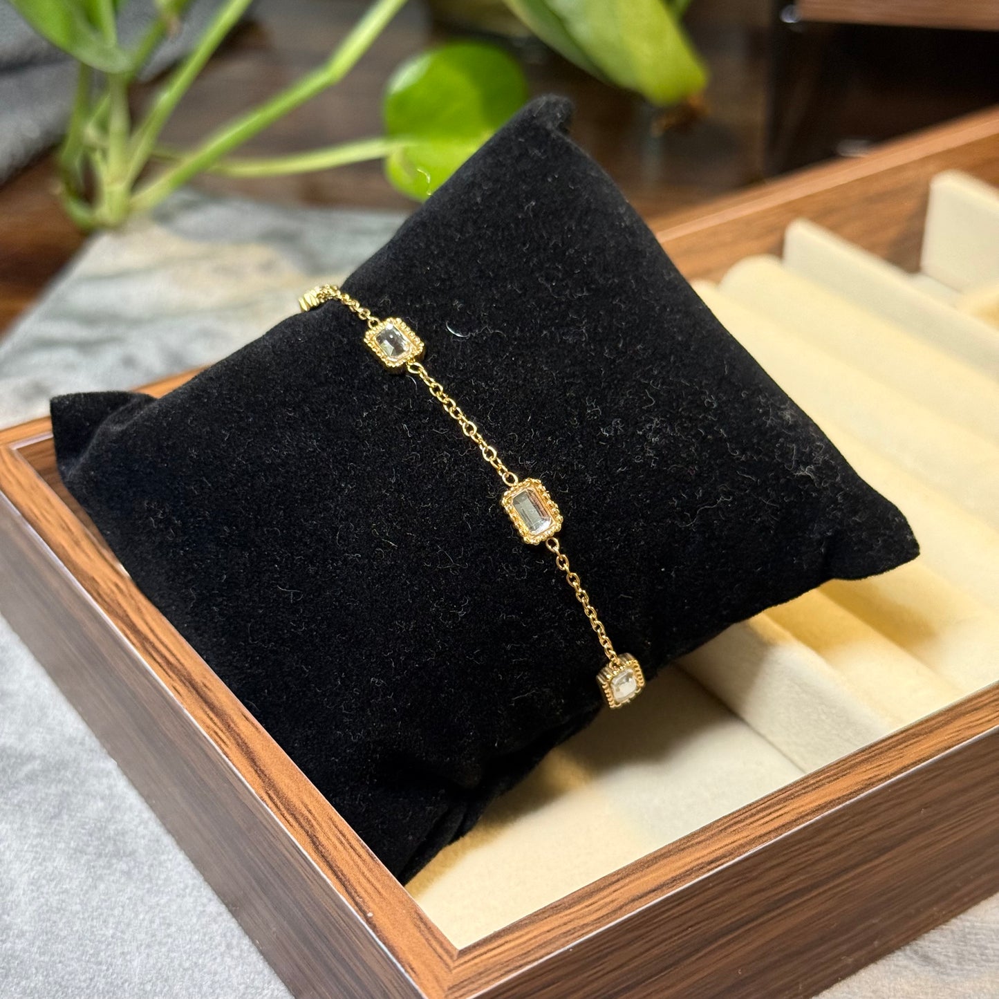 Chained Baguette Station Bracelet