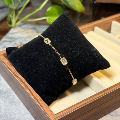 Chained Baguette Station Bracelet