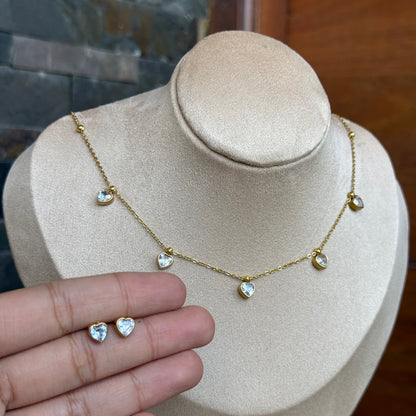 Ursula Heart Necklace + Earring Set