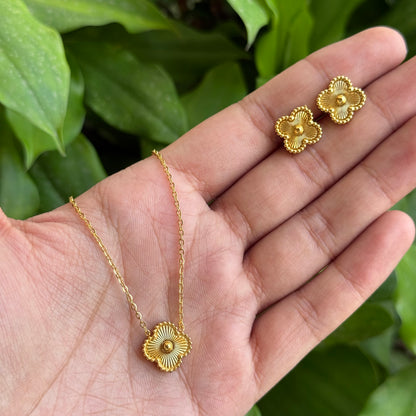 Classic Clover Necklace + Earring Set