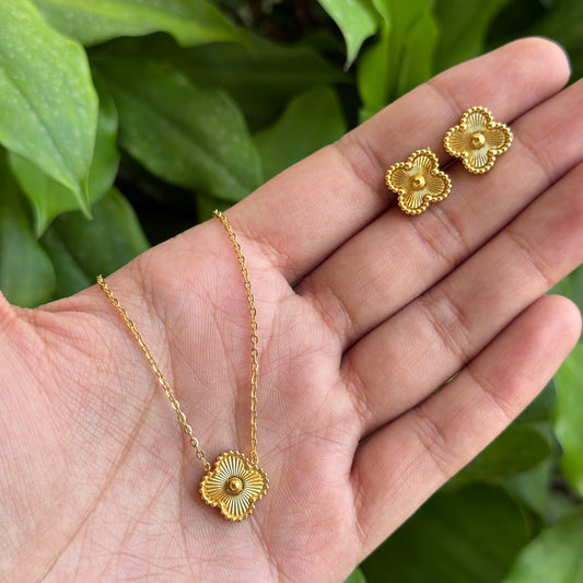 Classic Clover Necklace + Earring Set