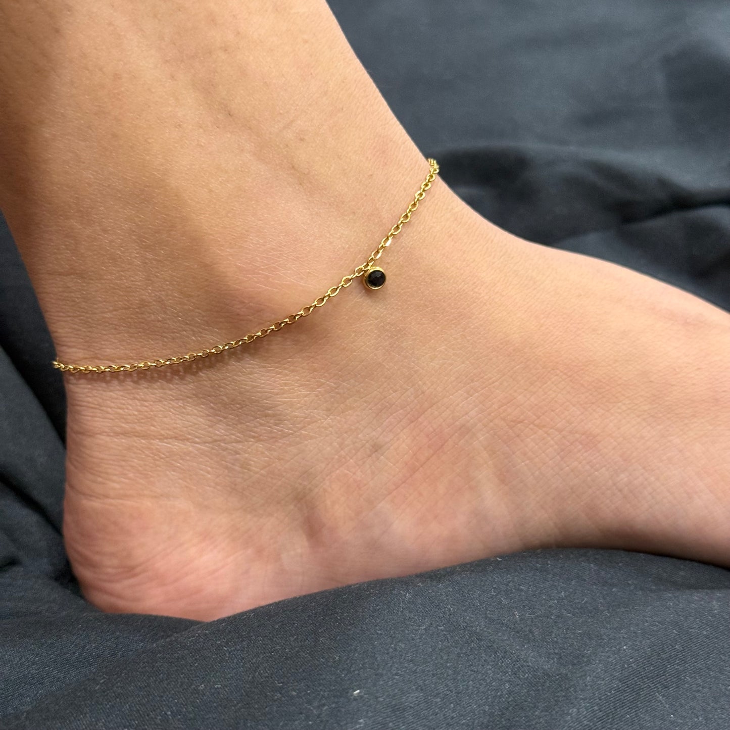 Classic Stone Anklet (Single)