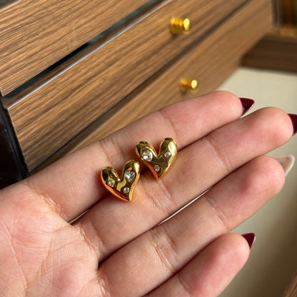 Studded Whimsy Heart Studs