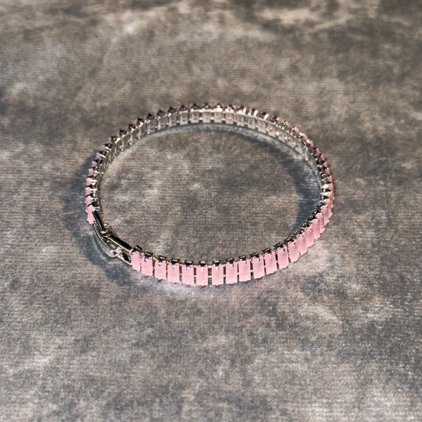 Pink Rosé Baguette Tennis Bracelet