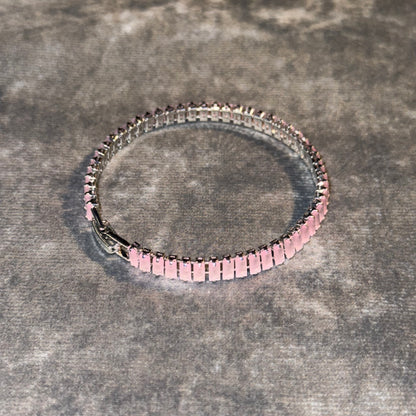 Pink Rosé Baguette Tennis Bracelet