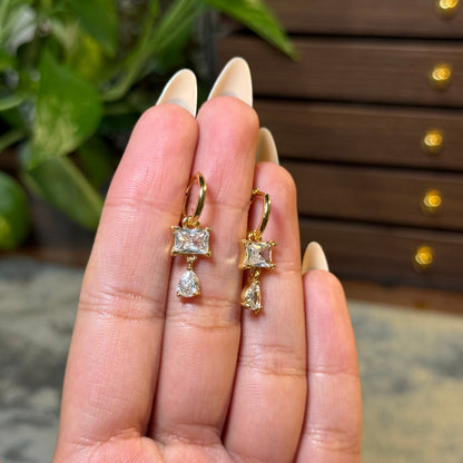 Prism Tiered Dangle Hoops