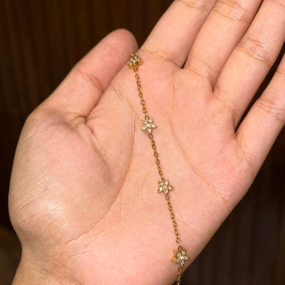 Gardenia Crystal Chain Bracelet