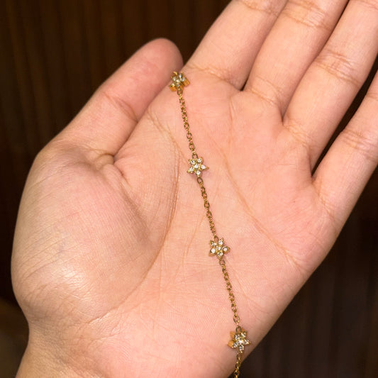Gardenia Crystal Chain Bracelet