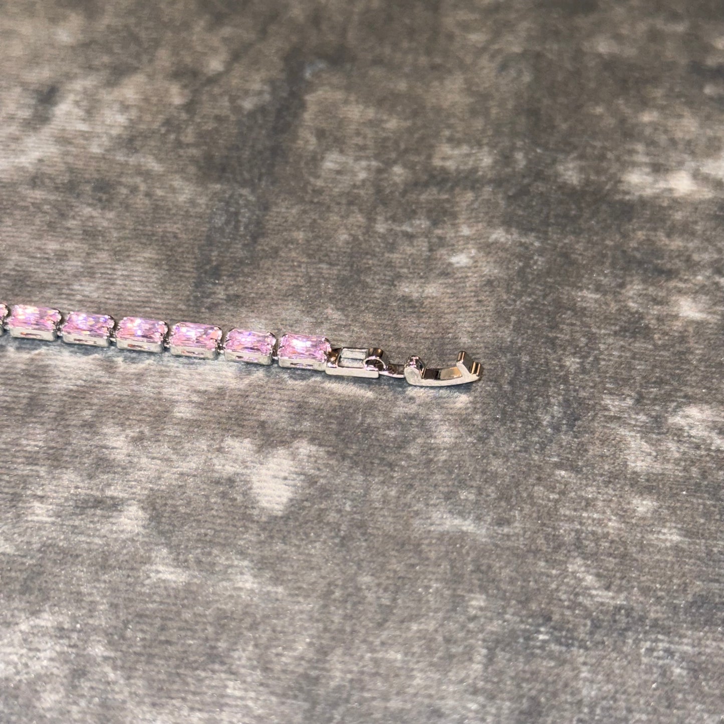 Pink Satin Horizon Tennis Bracelet
