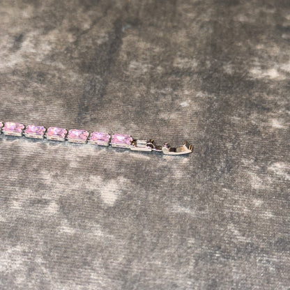Pink Satin Horizon Tennis Bracelet