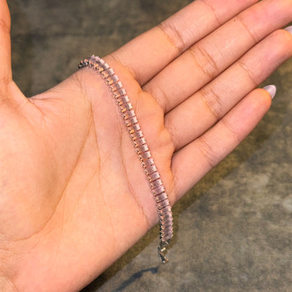 Pink Rosé Baguette Tennis Bracelet