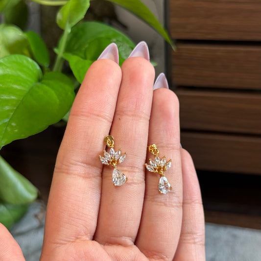 Crown Drop Dangle Ball-Back Studs