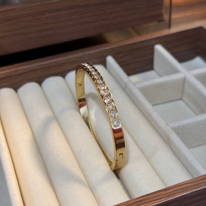 Honeycomb Inset Bangle (Thin Wrist)