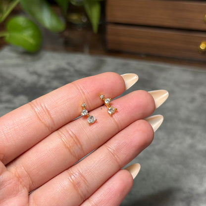 Trio Stack Ball-Back Studs