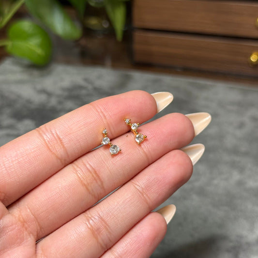 Trio Stack Ball-Back Studs