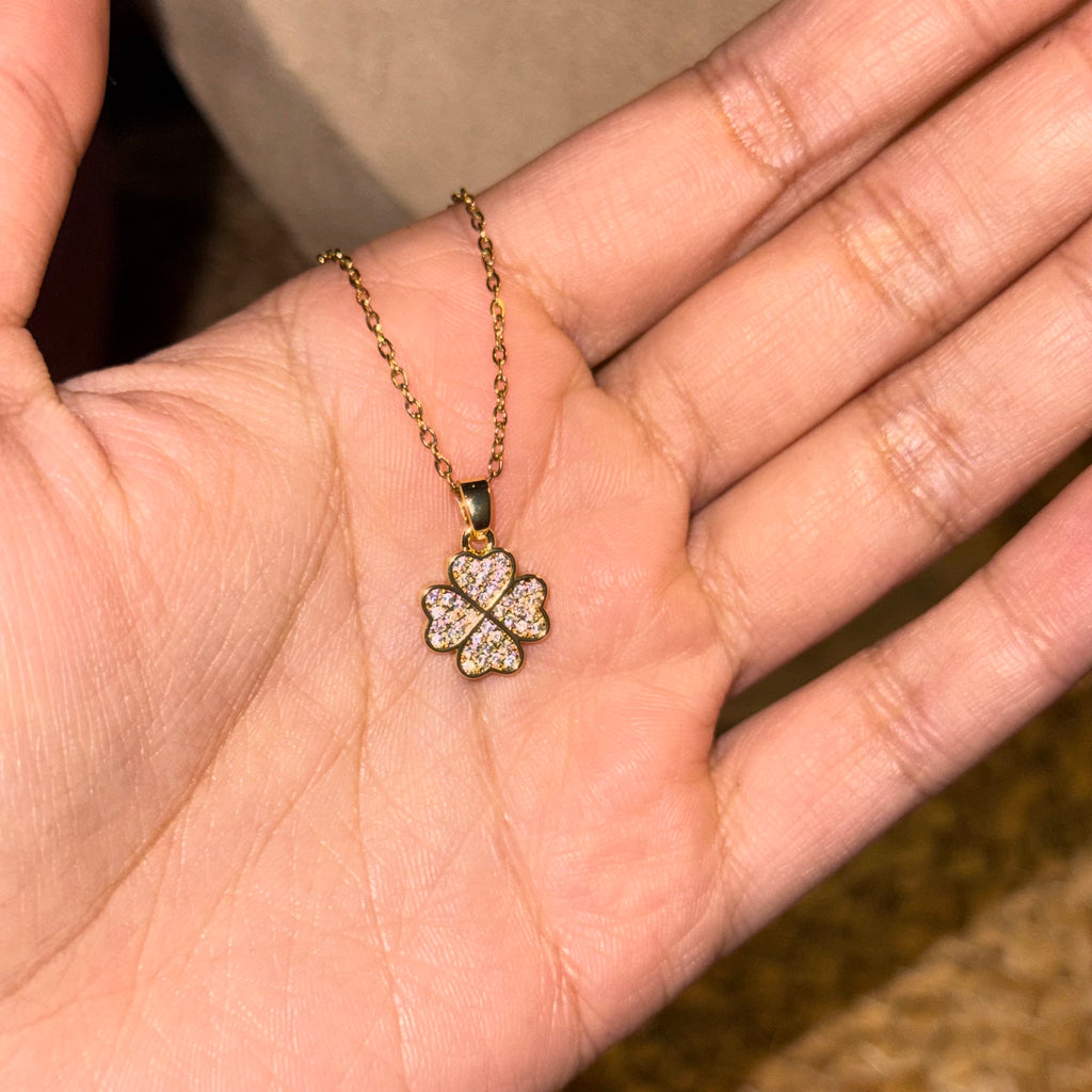 Willow Studded Clover Necklace