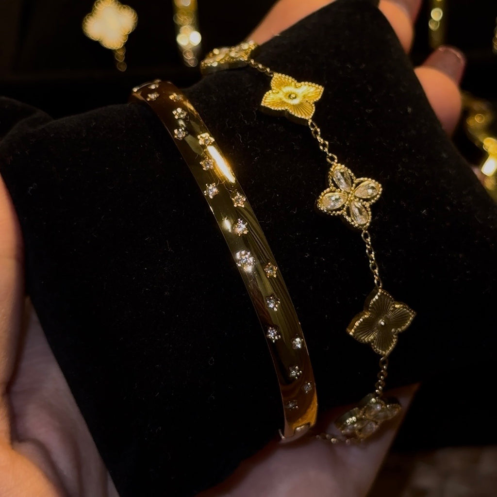 Charlotte Dainty-Studded Bangle