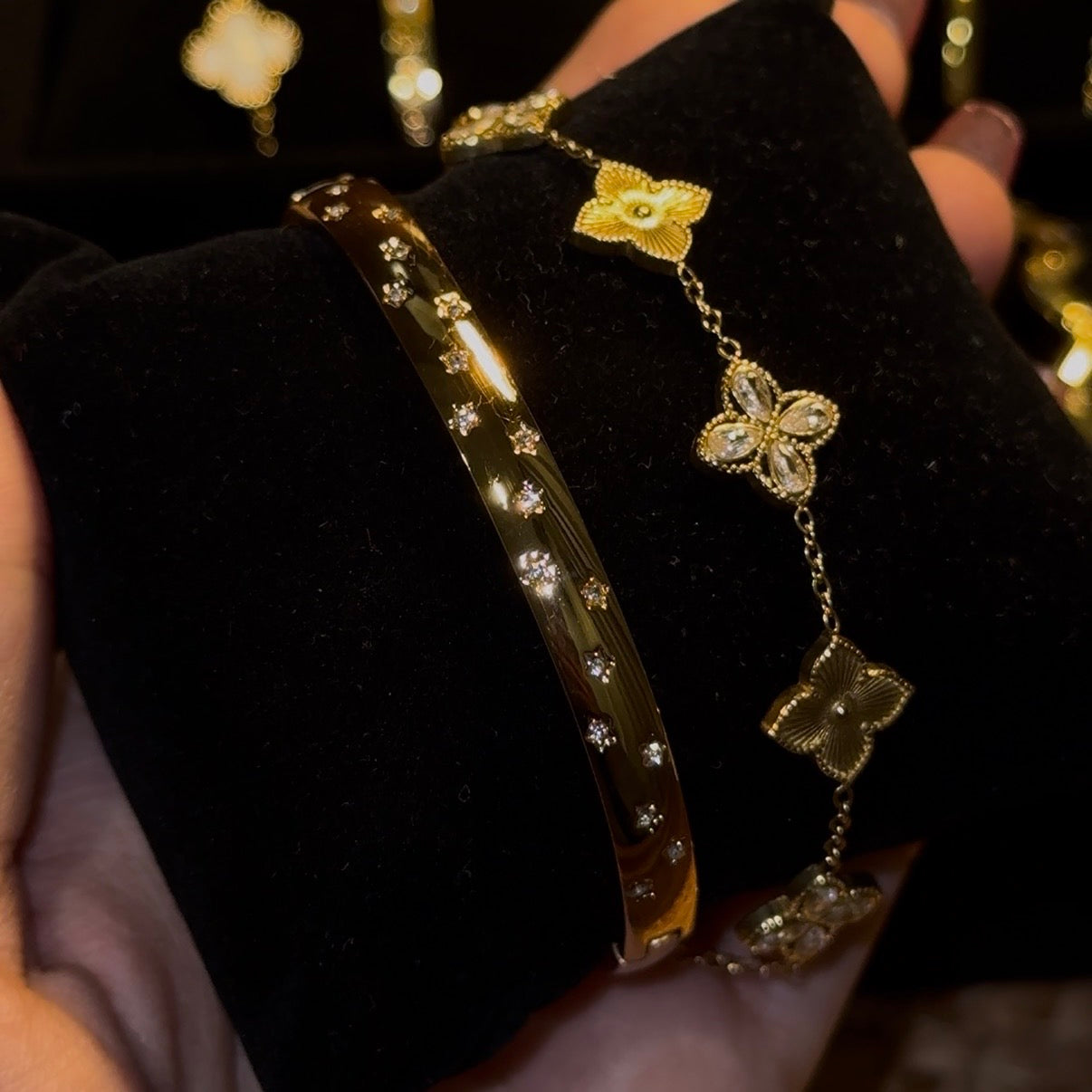 Charlotte Dainty-Studded Bangle