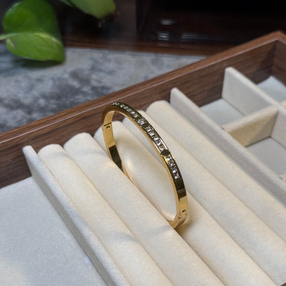Symphony Rectangle Line Bangle (Thin Wrist)