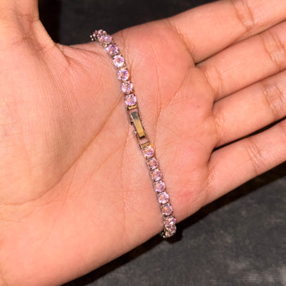 Solene Pink Tennis Bracelet