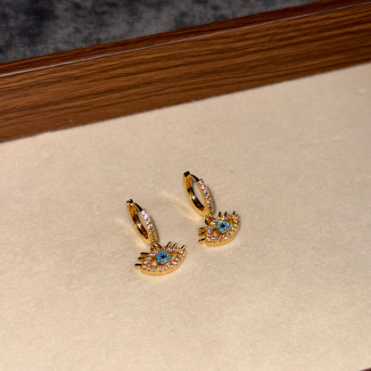 Evil-Eye Dangle Hoops