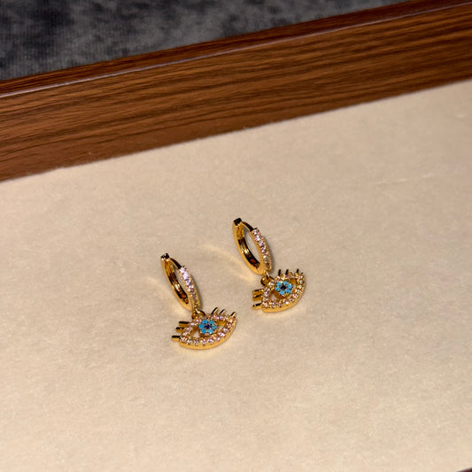 Evil-Eye Dangle Hoops