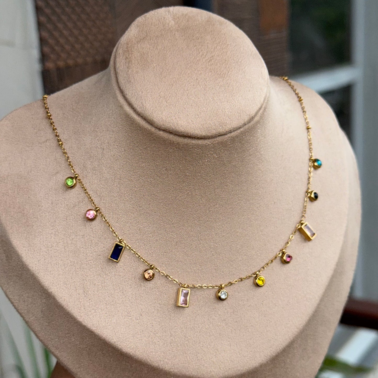 Iris Multicolor Studded Necklace