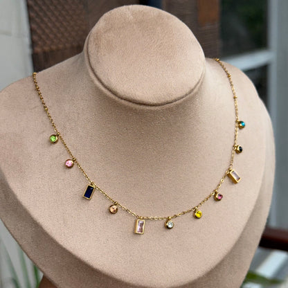 Iris Multicolor Studded Necklace