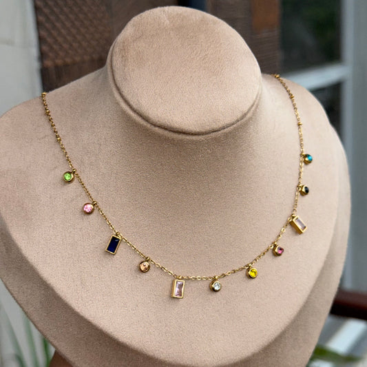 Iris Multicolor Studded Necklace