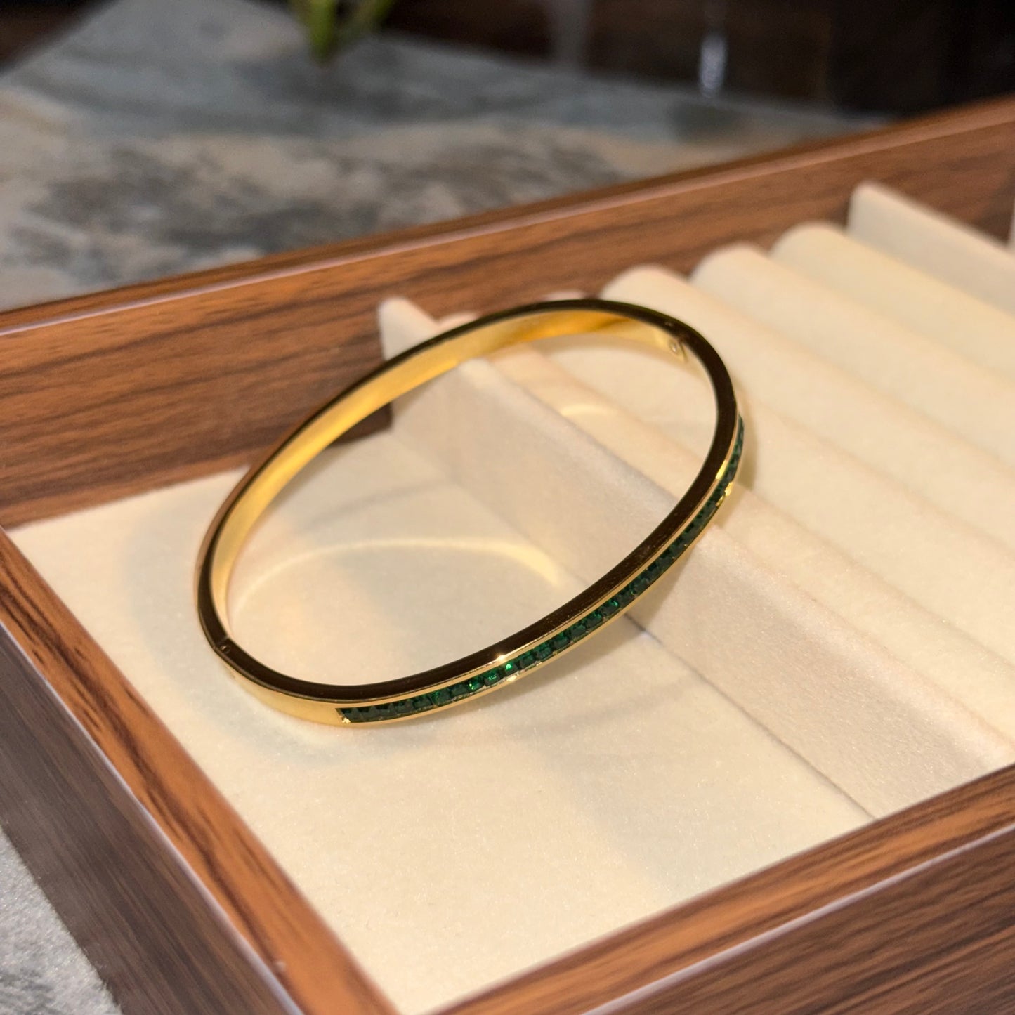Emerald Eternity Line Bangle