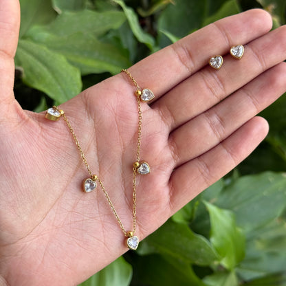 Ursula Heart Necklace + Earring Set