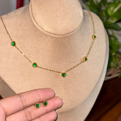 Eternal Forest Heart Necklace + Earring Set