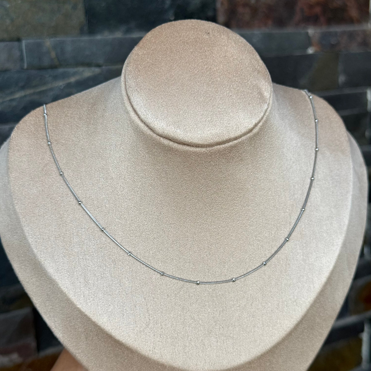 Stephanie Beaded Chain (Silver)