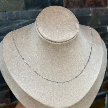 Stephanie Beaded Chain (Silver)