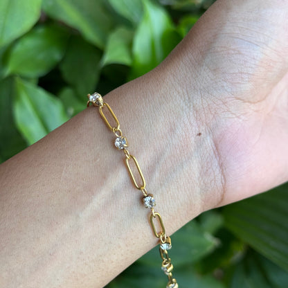 Studded Paperclip Chain Bracelet
