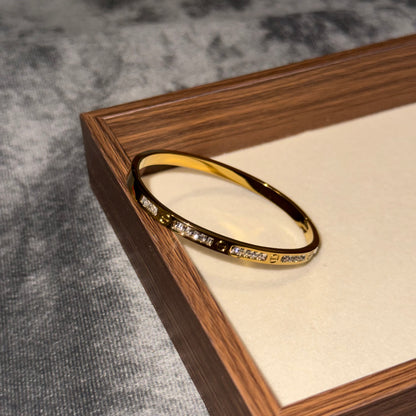 Contemporary Studded Bangle (Thin Wrist)
